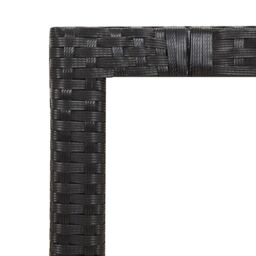 Berkfield Home Garden Table with Wooden Top Black Poly Rattan&Solid Wood Acacia - thumbnail 5