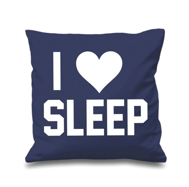 "60 SECOND MAKEOVER Navy Cushion Cover I Love Sleep 16"" x 16"" Daughter Friend Gift Decorative Cushion Home Horse Equestrian - Size: 40 cm x 40 cm"