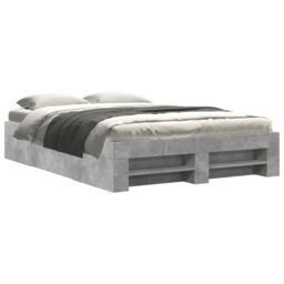 Berkfield Home Bed Frame without Mattress Concrete Grey 120x200cm Engineered Wood - Size: Small Double - thumbnail 2