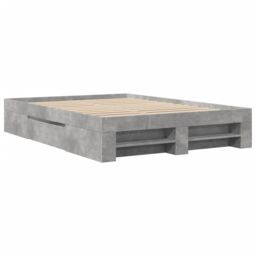 Berkfield Home Bed Frame without Mattress Concrete Grey 120x200cm Engineered Wood - Size: Small Double - thumbnail 3