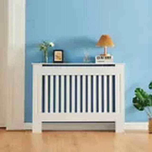 Havendro Traditional Wood Wall Cabinet MDF Slats, White, M in White - image 1