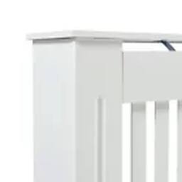 Havendro Traditional Wood Wall Cabinet MDF Slats, White, M in White - thumbnail 4