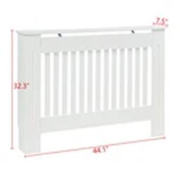 Havendro Traditional Wood Wall Cabinet MDF Slats, White, M in White - thumbnail 2