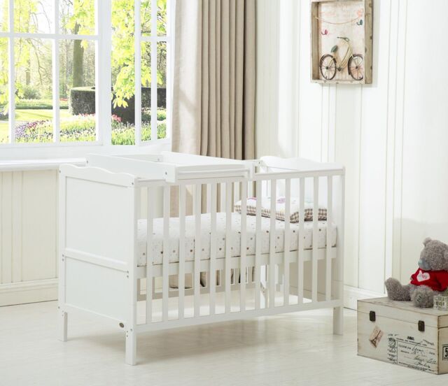 MCC Direct CozyCubs Wooden Baby Cot Bed With Top Changer Orlando in White - Size: 1 Pack - image 1