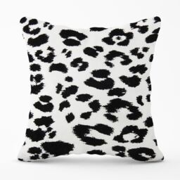 Warren Reed - Designer Black Leopard Print Outdoor Cushion - Size: 45 cm x 45 cm - thumbnail 1
