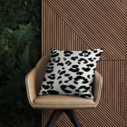 Warren Reed - Designer Black Leopard Print Outdoor Cushion - Size: 45 cm x 45 cm - thumbnail 2