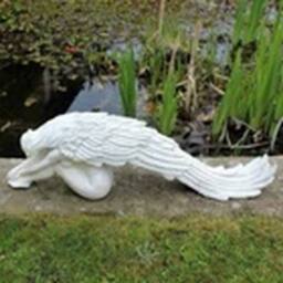 EONLION Small Beige Garden Ornament Fairy Angel Statue Outside Decorative - thumbnail 2