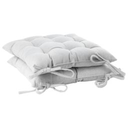 Harbour Housewares Square Garden Chair Seat Cushions Pack of 2 in Grey - thumbnail 1