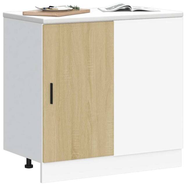 Berkfield Home Sink Base Cabinet Sonoma Oak Engineered Wood in Light Brown - image 1