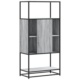 Berkfield Home Highboard Grey Sonoma 68x35x139 cm Engineered Wood & Metal - Size: 68 x 35 x 139 cm - thumbnail 6