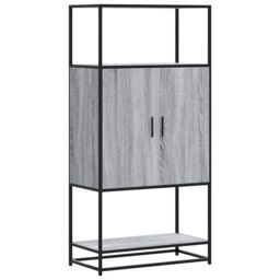 Berkfield Home Highboard Grey Sonoma 68x35x139 cm Engineered Wood & Metal - Size: 68 x 35 x 139 cm - thumbnail 2