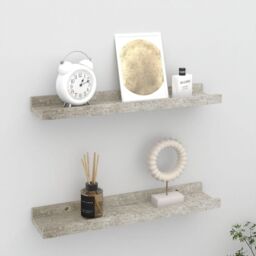 Berkfield Home Wall Shelves 2 pcs Concrete Grey 40x9x3 cm - Size: 40 x 9 x 3 cm - thumbnail 1