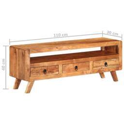 Berkfield Home TV Cabinet 110x30x40 cm Solid Acacia Wood in Brown - Size: 110 x 30 x 40 cm - thumbnail 9
