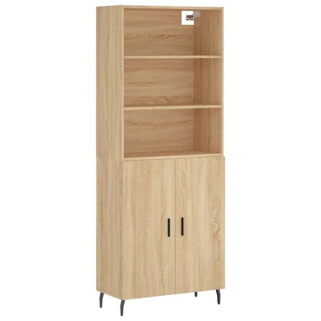 Berkfield Home Highboard Sonoma Oak 69.5x34x180 cm Engineered Wood in Brown - image 1