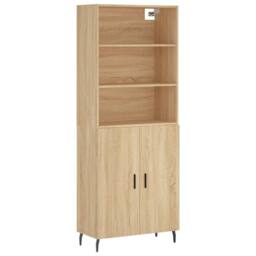 Berkfield Home Highboard Sonoma Oak 69.5x34x180 cm Engineered Wood in Brown - thumbnail 1