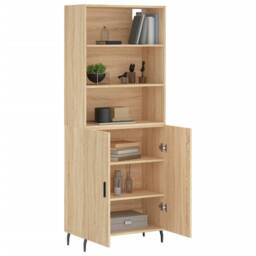 Berkfield Home Highboard Sonoma Oak 69.5x34x180 cm Engineered Wood in Brown - thumbnail 3