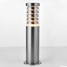 Loops Outdoor Garden Bollard Light Stainless Steel 9W Outside Path LED Lamp Post IP44 in Metallics - thumbnail 4