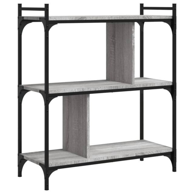 Berkfield Home Bookcase 3-Tier Grey Sonoma 76x32x88 cm Engineered Wood - Size: 76 x 32 x 88 cm - image 1