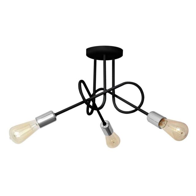 Netlighting Oxford Multi Arm Semi Flush Ceiling Light Black Chrome 50cm