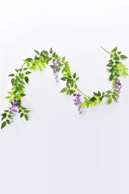 Living and Home 2 Pcs Artificial Wisteria Flowers Garland Decoration in Purple - image 1