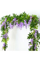 Living and Home 2 Pcs Artificial Wisteria Flowers Garland Decoration in Purple - thumbnail 3