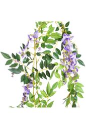 Living and Home 2 Pcs Artificial Wisteria Flowers Garland Decoration in Purple - thumbnail 5