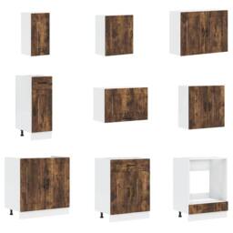 Berkfield Home 14 Piece Kitchen Cabinet Set Kalmar Smoked Oak Engineered Wood in Brown - thumbnail 4