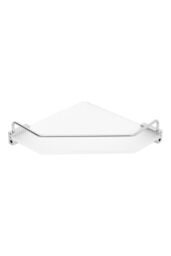 Living and Home Acrylic Corner Shower Caddy Adhesive Wall Mounted Bathroom Shower Shelf Organizer in Silver - thumbnail 5