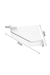 Living and Home Acrylic Corner Shower Caddy Adhesive Wall Mounted Bathroom Shower Shelf Organizer in Silver - thumbnail 2