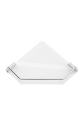 Living and Home Acrylic Corner Shower Caddy Adhesive Wall Mounted Bathroom Shower Shelf Organizer in Silver - thumbnail 4