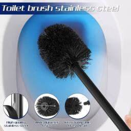 NESTLUNE Free Standing Stainless Steel Toilet Paper Holder in Black - Size: 180 cm width x 180 cm drop - thumbnail 6