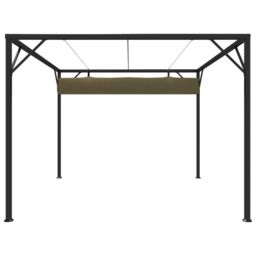 Berkfield Home Garden Gazebo with Retractable Roof 3x3 m Taupe 180 g/m ² in Beige - thumbnail 4