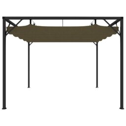 Berkfield Home Garden Gazebo with Retractable Roof 3x3 m Taupe 180 g/m ² in Beige - thumbnail 3