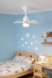 Living and Home Ceiling Fan Light with Remote Control in White