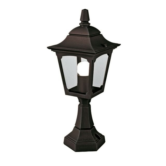 Loops Outdoor IP44 1 Bulb Wall Ground Pedestal Lamp Light Black LED E27 100W d00315 - image 1