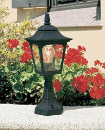 Loops Outdoor IP44 1 Bulb Wall Ground Pedestal Lamp Light Black LED E27 100W d00315 - thumbnail 2