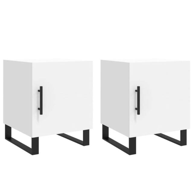 Berkfield Home Bedside Cabinets 2 pcs White 40x40x50 cm Engineered Wood - Size: 40 x 40 x 50 cm - image 1