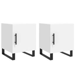 Berkfield Home Bedside Cabinets 2 pcs White 40x40x50 cm Engineered Wood - Size: 40 x 40 x 50 cm - thumbnail 1