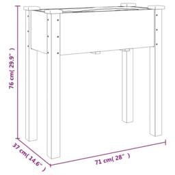 Berkfield Home Planter with Liner Brown 71x37x76 cm Solid Wood Fir - Size: 71 x 37 x 76 cm - thumbnail 8