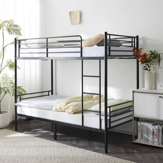 SPETLEK Metal 3Ft Bunk Bed Frame in Black - Size: Double - image 1