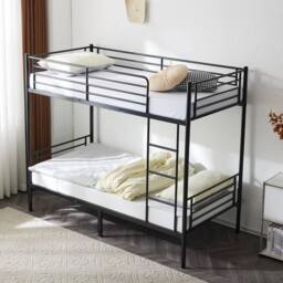 SPETLEK Metal 3Ft Bunk Bed Frame in Black - Size: Double - thumbnail 5