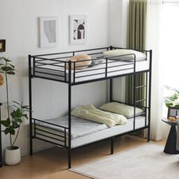SPETLEK Metal 3Ft Bunk Bed Frame in Black - Size: Double - thumbnail 4