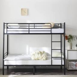 SPETLEK Metal 3Ft Bunk Bed Frame in Black - Size: Double - thumbnail 3