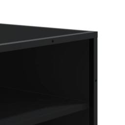 Berkfield Home Shoe Cabinet Black 75x38x97.5 cm Engineered Wood & Metal - thumbnail 7