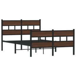 Berkfield Home Bed Frame without Mattress with Headboard & Footboard 120x200 cm in Brown - Size: Small Double - thumbnail 3