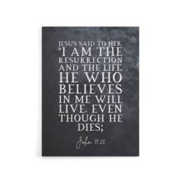 "Artery8 John 11 25 Jesus I Am The Bible Quote Canvas Wall Art Print in Grey - Size: W18"" x H24""" - thumbnail 1