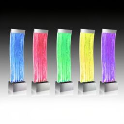 Primrose Cosmo Curved Bubble Water Feature Wall Colour Changing Indoor 183cm in Metallic Silver - thumbnail 6