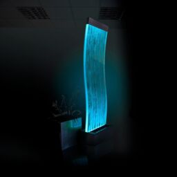 Primrose Cosmo Curved Bubble Water Feature Wall Colour Changing Indoor 183cm in Metallic Silver - thumbnail 5