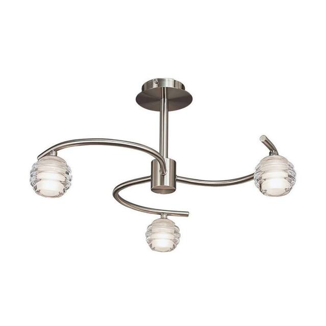 Netlighting Sphere Semi Flush 3 Light G9 Satin Nickel in Grey - image 1