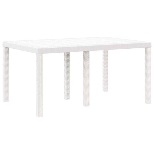 Berkfield Home 5 Piece Garden Dining Set with Cushions White Poly Rattan - image 1